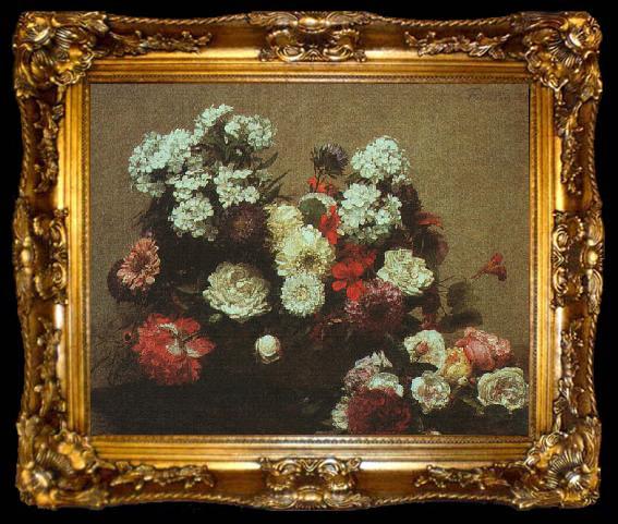 framed  Henri Fantin-Latour Still Life with Flowers  2, ta009-2